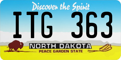ND license plate ITG363