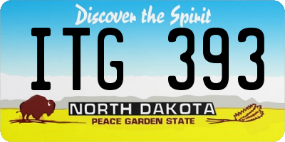 ND license plate ITG393