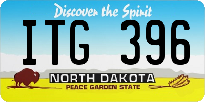 ND license plate ITG396
