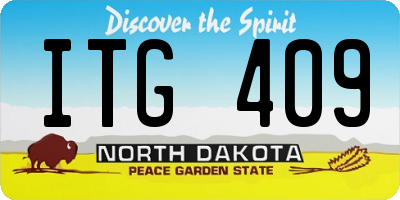 ND license plate ITG409