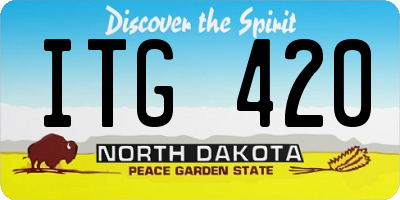 ND license plate ITG420