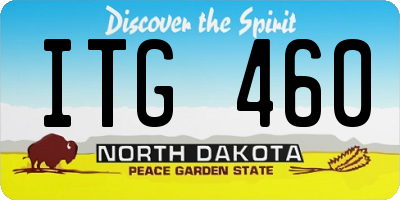 ND license plate ITG460