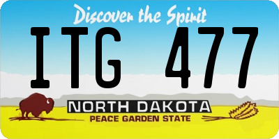 ND license plate ITG477