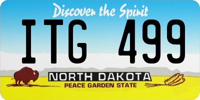 ND license plate ITG499
