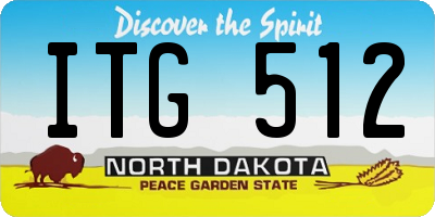 ND license plate ITG512