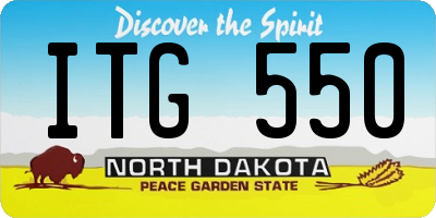 ND license plate ITG550