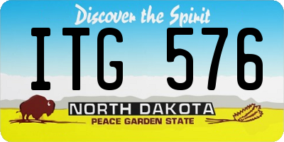 ND license plate ITG576
