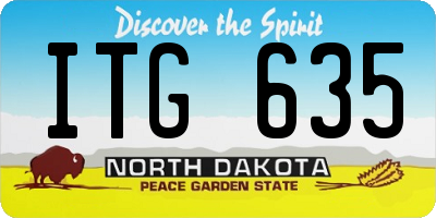 ND license plate ITG635
