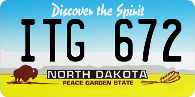 ND license plate ITG672
