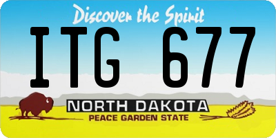 ND license plate ITG677