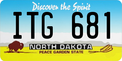 ND license plate ITG681