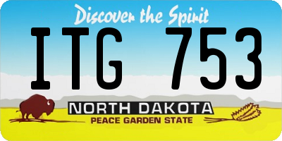 ND license plate ITG753