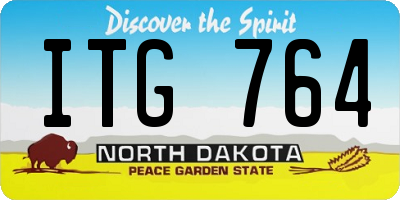 ND license plate ITG764
