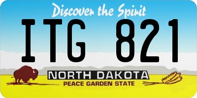 ND license plate ITG821