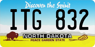 ND license plate ITG832