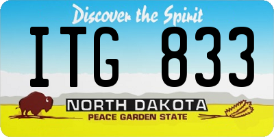 ND license plate ITG833