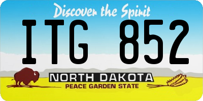 ND license plate ITG852