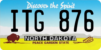 ND license plate ITG876