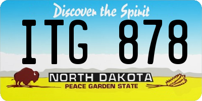 ND license plate ITG878