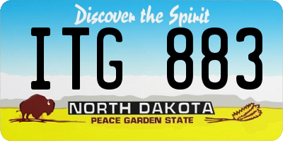 ND license plate ITG883