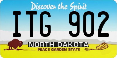 ND license plate ITG902