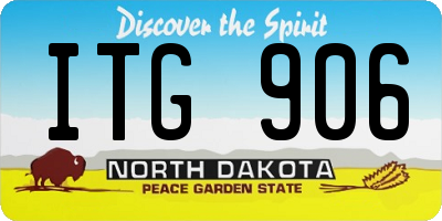 ND license plate ITG906