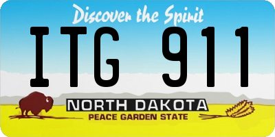 ND license plate ITG911