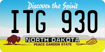 ND license plate ITG930