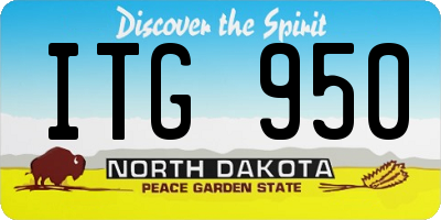 ND license plate ITG950
