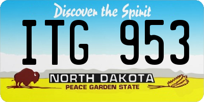 ND license plate ITG953
