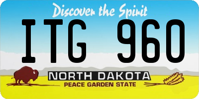ND license plate ITG960