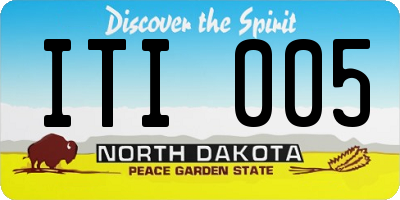 ND license plate ITI005