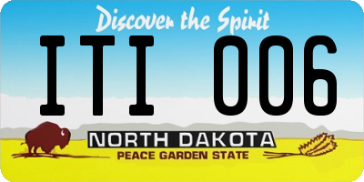 ND license plate ITI006