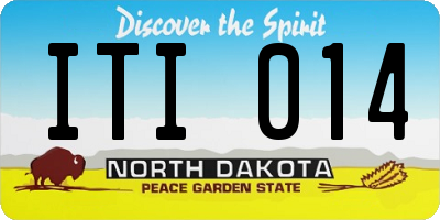 ND license plate ITI014