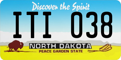 ND license plate ITI038
