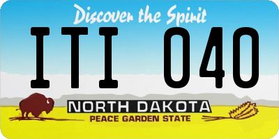 ND license plate ITI040