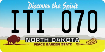 ND license plate ITI070