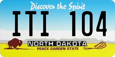 ND license plate ITI104