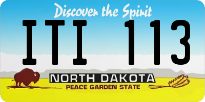 ND license plate ITI113