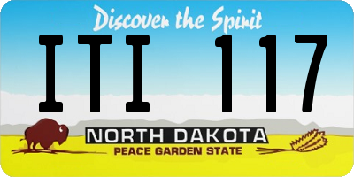 ND license plate ITI117