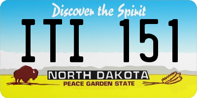 ND license plate ITI151