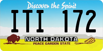 ND license plate ITI172