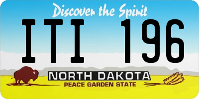 ND license plate ITI196
