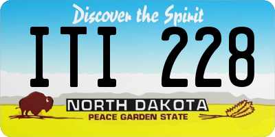 ND license plate ITI228