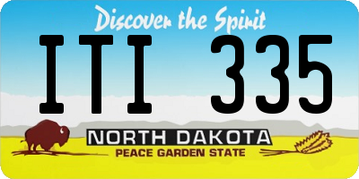 ND license plate ITI335