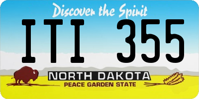 ND license plate ITI355
