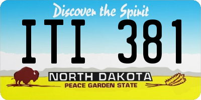 ND license plate ITI381