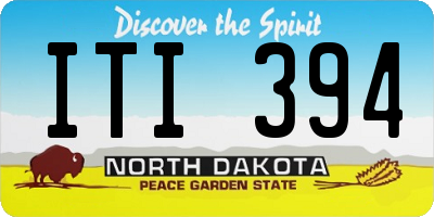 ND license plate ITI394