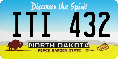 ND license plate ITI432