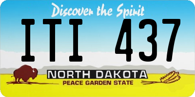 ND license plate ITI437